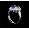 Image 4 : 14KT White Gold 1.52 ctw Tanzanite and Diamond Ring