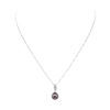 Image 2 : 0.25 ctw Diamond and Black Tahitian Pearl Pendant with Chain - 14KT White Gold