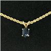 Image 3 : 14K Yellow Gold .75 ctw Oval Cut Sapphire Solitaire Pendant w/ 18" Rope Chain 6.