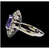 Image 3 : 3.23 ctw Tanzanite and Diamond Ring - 14KT White Gold