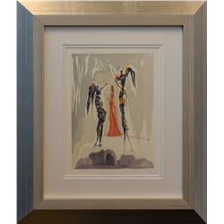 Salvador Dali- Original Color Woodcut on B.F.K. Rives Paper "Heaven Canto 31"