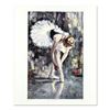 Image 1 : Elena Bond, "White Slippers" Hand Embellished Limited Edition Mixed Media, Numbered and Hand Signed 