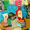 Image 2 : Wayne Ensrud "Le Vin Still Life with Haut-Brion Label" Mixed Media Original Artwork; Hand Signed; CO