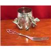 Image 1 : Birks Sterling Silver Pickle Fork Plus Figural Napkin Ring