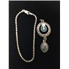 Image 2 : Sterling Silver Bracelet with Turqoise Sterling Silver Pendant
