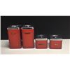 Image 1 : Vintage Mid Century 4 Piece Red Canister Set