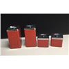 Image 2 : Vintage Mid Century 4 Piece Red Canister Set