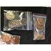 Image 2 : 4 Small Bags of Old Coins. Candian Pennies, 60’s Nickels and World Coins