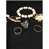 Image 2 : Small group of Vintage Jewelry + 3 Sterling Silver Rings