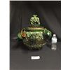 Image 1 : Mexican Green Glaze Pineapple Punch Bowl Set 20” Covered Bowl