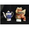 Image 1 : Decorative Red Asian Dragon Plus Made in England Asian Teapot
