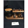 Image 1 : Vintage Wooden Pipe Stand with Smoke Glass Tobacco Jar Humidor +3 Pipes