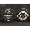 Image 2 : 3 NHL Pucks Plus AHL Houston Aeros Game Puck + NHL Practice Puck
