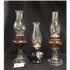 Image 1 : 3 Vintage Oil Kerosene Glass Lamps