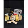 Image 1 : Wicker Basket of Collectibles Advertisments Father's day Cards etc