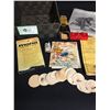 Image 2 : Wicker Basket of Collectibles Advertisments Father's day Cards etc