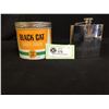 Image 1 : Black Cat Tobacco Tin Plus a Wiser's Flask