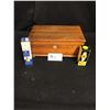 Image 1 : Vintage Solid Wood Jewlry Box with 2 Vintage Light Bulbs. General Electric