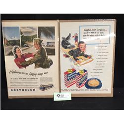 2 Vintage Advertisments Shrinkwrapped For Protection