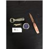 Image 1 : 4 Piece Lot Vintage Bank,Knife and 2 Bottle Openers