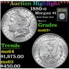 Image 1 : *Auction Highlight* 1880-o Much Better Date Micro 'o' Morgan Dollar $1 Graded Select+ Unc By USCG fc