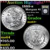 Image 1 : *Auction Highlight* 1889-s Much Better Date Semi PL Morgan Dollar $1 Graded Select+ Unc By USCG (fc)
