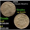 Image 1 : 1808 . . Classic Head Large Cent 1c Grades vg details