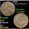 Image 1 : 1808 . . Classic Head Large Cent 1c Grades vg details