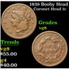 Image 1 : 1839 Booby Head . . Coronet Head Large Cent 1c Grades vg, very good