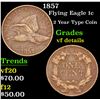 Image 1 : 1857 2 Year Type Coin . Flying Eagle Cent 1c Grades vf details