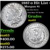 Image 1 : 1887-o Hit List 40 Vam 30A; R-6 I-4 Ultra Rare 'TY' On Rev Morgan Dollar $1 Grades Select Unc