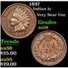 Image 1 : 1897 . Very Near Unc Indian Cent 1c Grades Choice AU/BU Slider