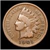 Image 2 : 1901 . . Indian Cent 1c Grades f+