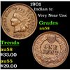 Image 1 : 1901 . Very Near Unc Indian Cent 1c Grades Choice AU/BU Slider