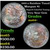 Image 1 : 1901-o Rainbow Toned Superb Colorful Toning Very Near Gem Morgan Dollar $1 Grades Choice+ Unc