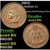 Image 1 : 1902 Some Red Peeking Thru . Indian Cent 1c Grades Choice Unc BN