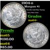 Image 1 : 1904-o Terrific Gold Rim Toning Very Near Gem Morgan Dollar $1 Grades Choice+ Unc