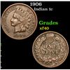 Image 1 : 1906 . . Indian Cent 1c Grades xf