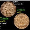 Image 1 : 1907 . . Indian Cent 1c Grades Choice AU