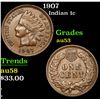 Image 1 : 1907 . . Indian Cent 1c Grades Select AU