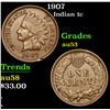 Image 1 : 1907 . . Indian Cent 1c Grades Select AU