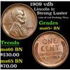 Image 1 : 1909 vdb Strong Luster Lots of red Peeking Thru Lincoln Cent 1c Grades GEM+ Unc BN