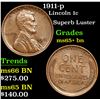 Image 1 : 1911-p Superb Luster . Lincoln Cent 1c Grades GEM+ Unc BN