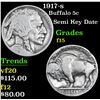 Image 1 : 1917-s Semi Key Date . Buffalo Nickel 5c Grades f+