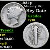 Image 1 : 1921-p Key Date . Mercury Dime 10c Grades vg+