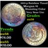 Image 1 : 1921-p Rainbow Toned Stunning Color Very Near Unc Morgan Dollar $1 Grades Choice AU/BU Slider