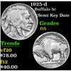 Image 1 : 1925-d Semi Key Date . Buffalo Nickel 5c Grades f+