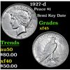 Image 1 : 1927-d Semi Key Date . Peace Dollar $1 Grades xf+