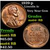 Image 1 : 1929-p . Very Near Gem Lincoln Cent 1c Grades Choice+ Unc RB