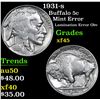 Image 1 : 1931-s Mint Error Lamination Error Obv Buffalo Nickel 5c Grades xf+